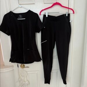 Black Women's Scrub Set